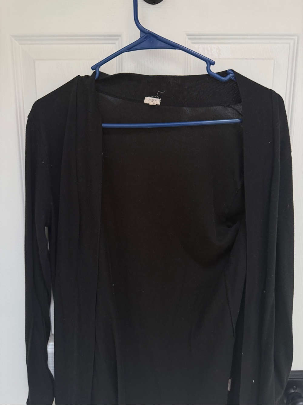 J Crew Black Open Front Lightweight Cardigan